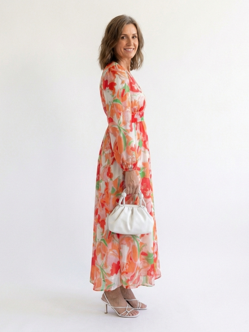 Althea | Vestido maxi floral de manga larga