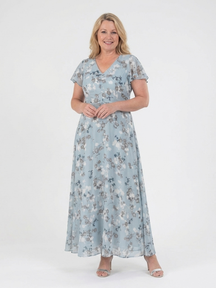 Montserrat | Vestido maxi de chiffon floral