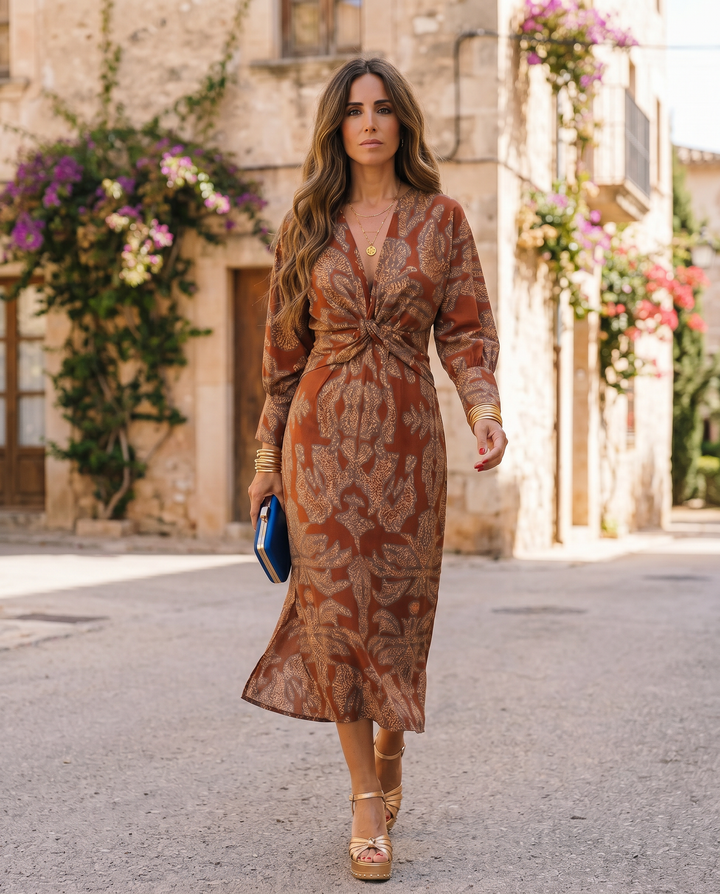 Silvia™ | Vestido midi con estampado