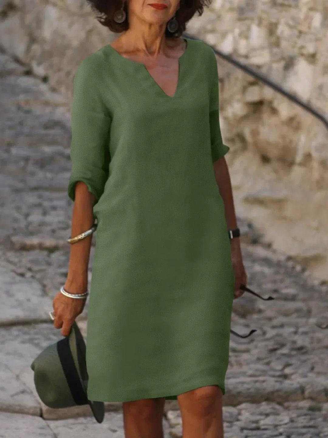 Saoirse™ - Vestido con escote en pico que oculta el vientre
